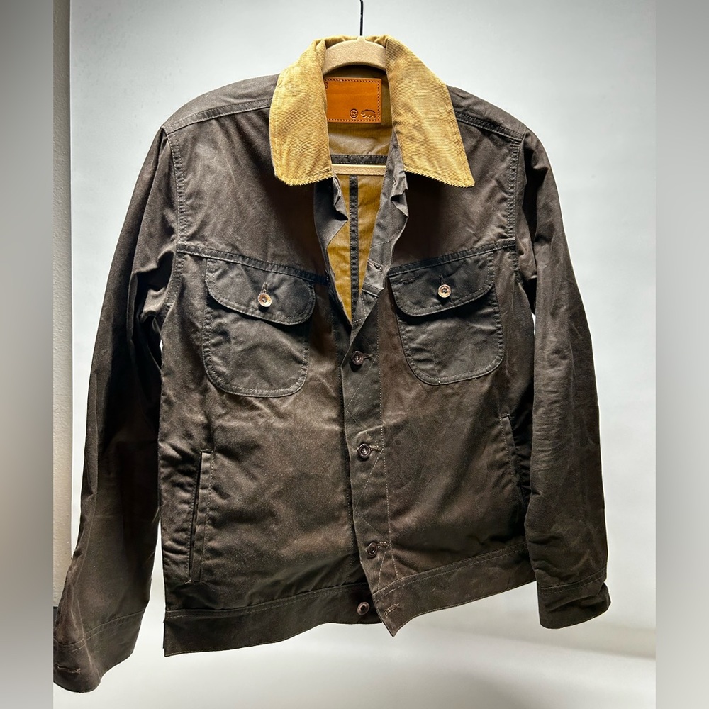 Taylor Stitch Long Haul Unlined Tobacco Waxed Jacket 38 - NWOT